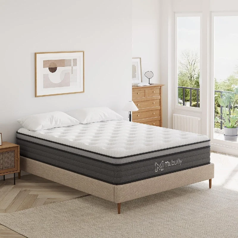 King - size mattresses for spacious master bedrooms10 Inch Hybrid Mattress in a Box with Gel Memory Foam Mattress,Individually Wrapped Pocket Coils Innerspring Mattress