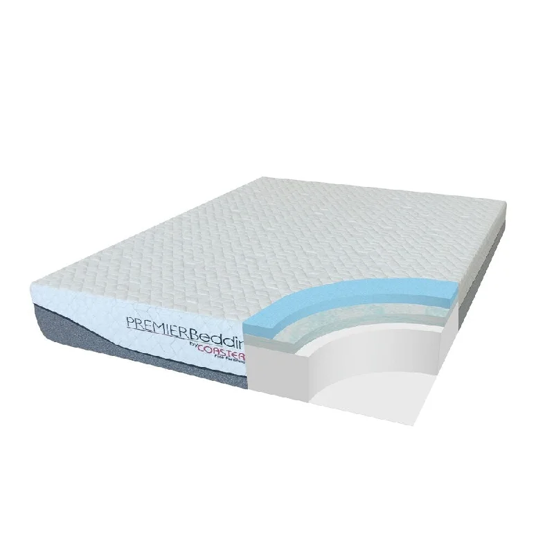 Hybrid mattresses combining foam and innerspring technologyNalia White and Grey 10-inch Memory Foam Mattress