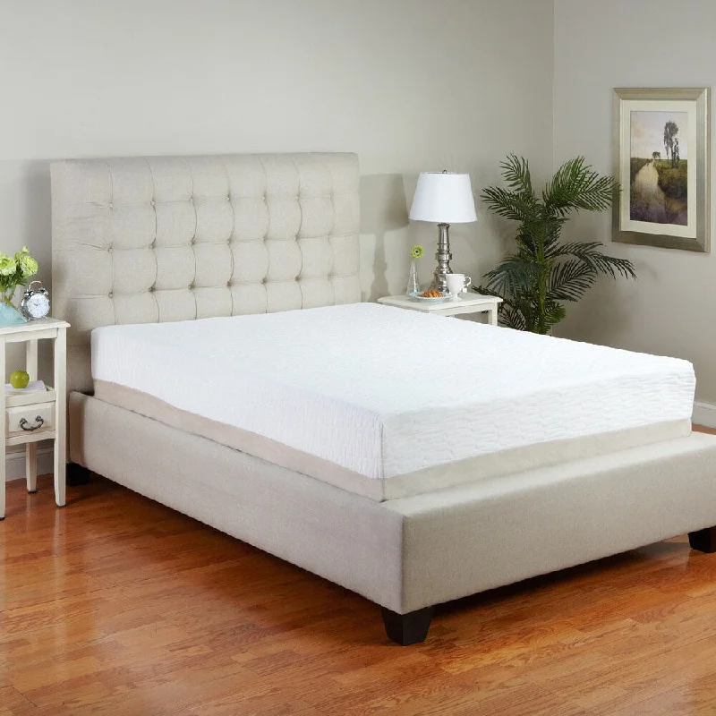 Gel - infused memory foam mattresses for cooler sleepPostureLoft Sienna 11-inch Cal King-size Latex Mattress - White