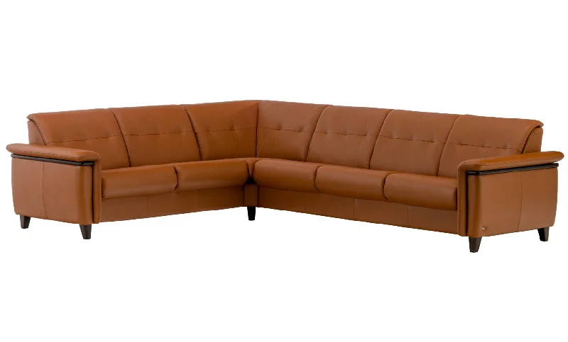 Polyester - foam mattresses for budget - friendly optionsStressless Flora Wood Leather Sectional